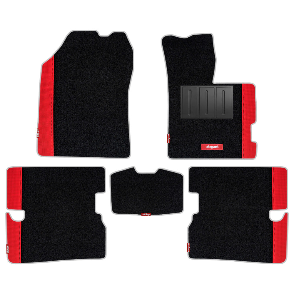 Duo Carpet Car Floor Mat For Honda Amaze - Black Red | Elegant Auto Retail