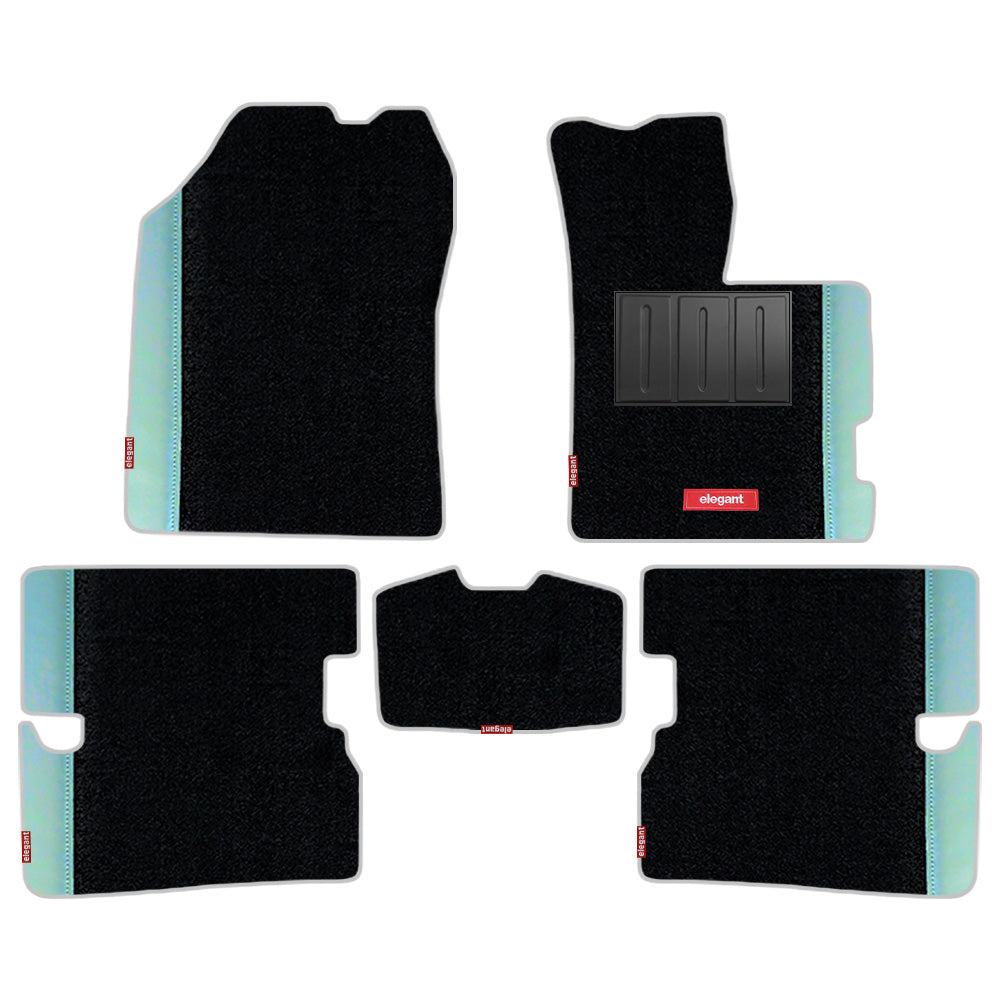 Duo Carpet Car Floor Mat For Honda Amaze - Black Silver | Elegant Auto Retail