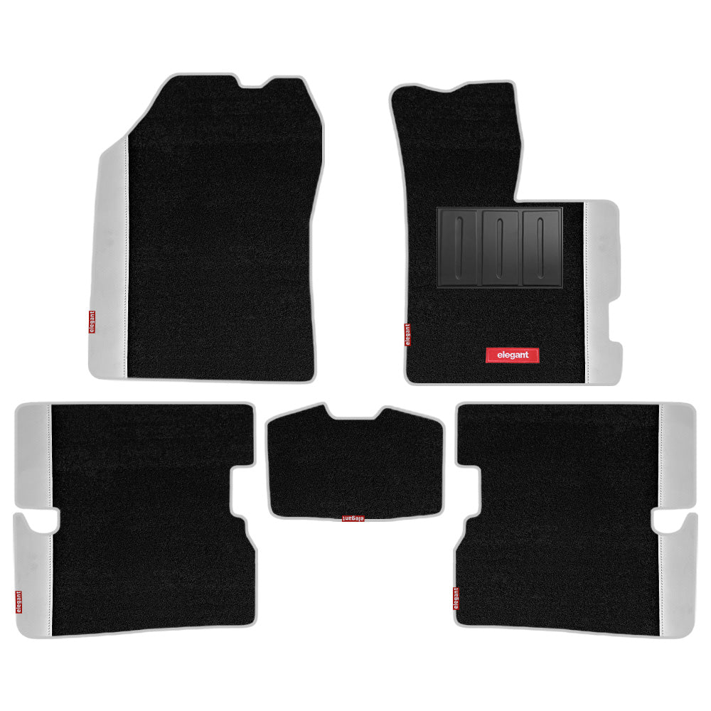 Duo Carpet Car Floor Mat For Honda Amaze - Black White | Elegant Auto Retail