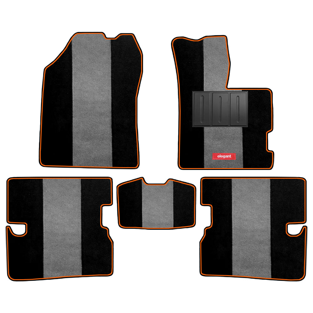 Edge Carpet Car Floor Mat For Honda Amaze - Black Grey | Elegant Auto Retail