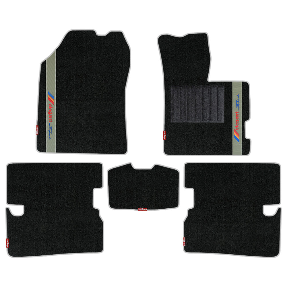 Sports Carpet Car Floor Mat For Honda Amaze - Black Beige | Elegant Auto Retail