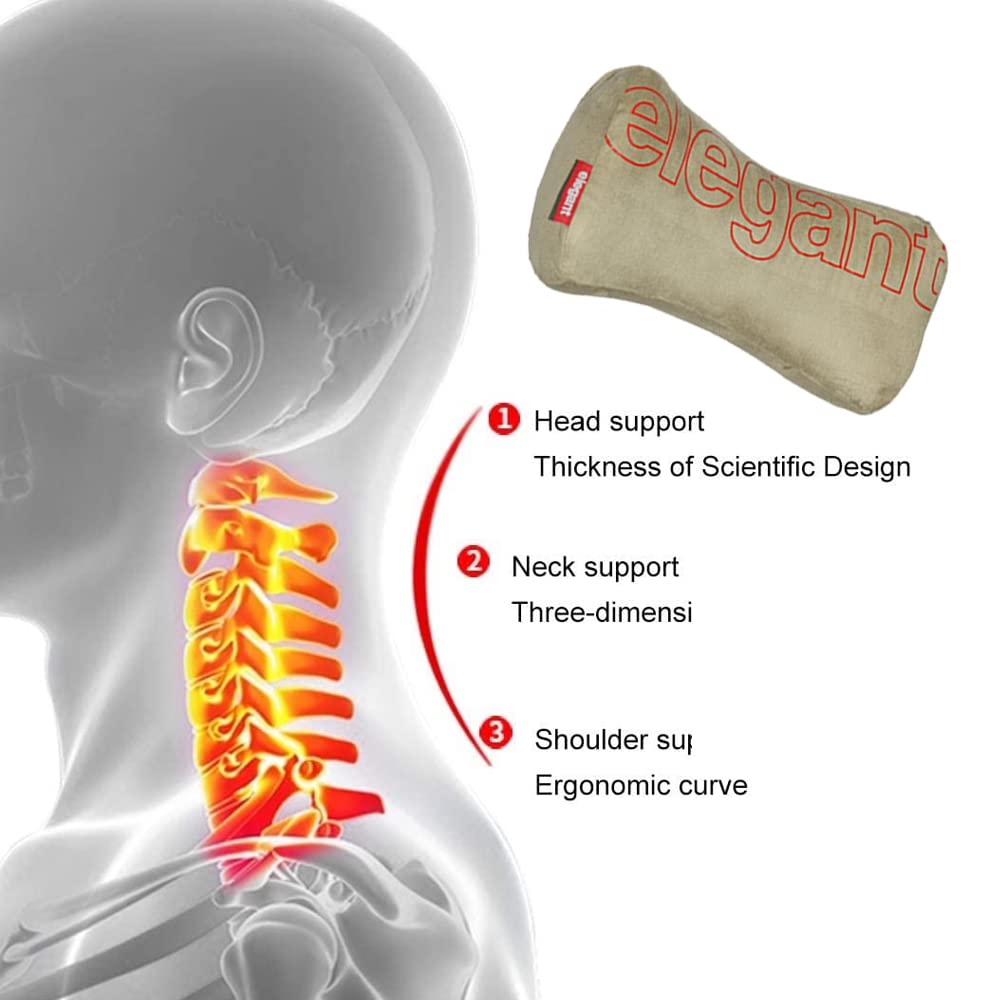 Elegant Active Memory Foam Car Neck Rest Pillow (Set of 2) Beige | Elegant Auto Retail