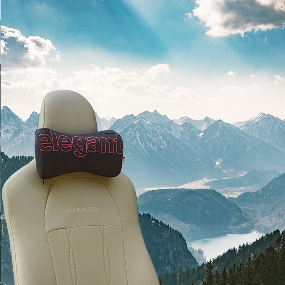 Active Memory Foam Car Neck Rest Pillow (Set of 2) In Black | Elegant Auto Retail