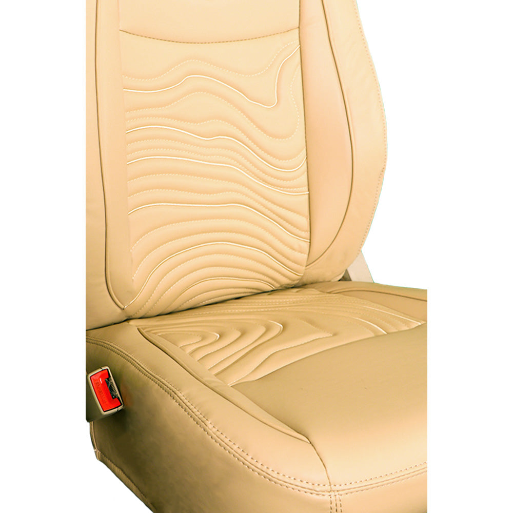 Adventure Art Leather Car Seat Cover For Jeep Compass | in Beige Colour | Elegant Auto Retail