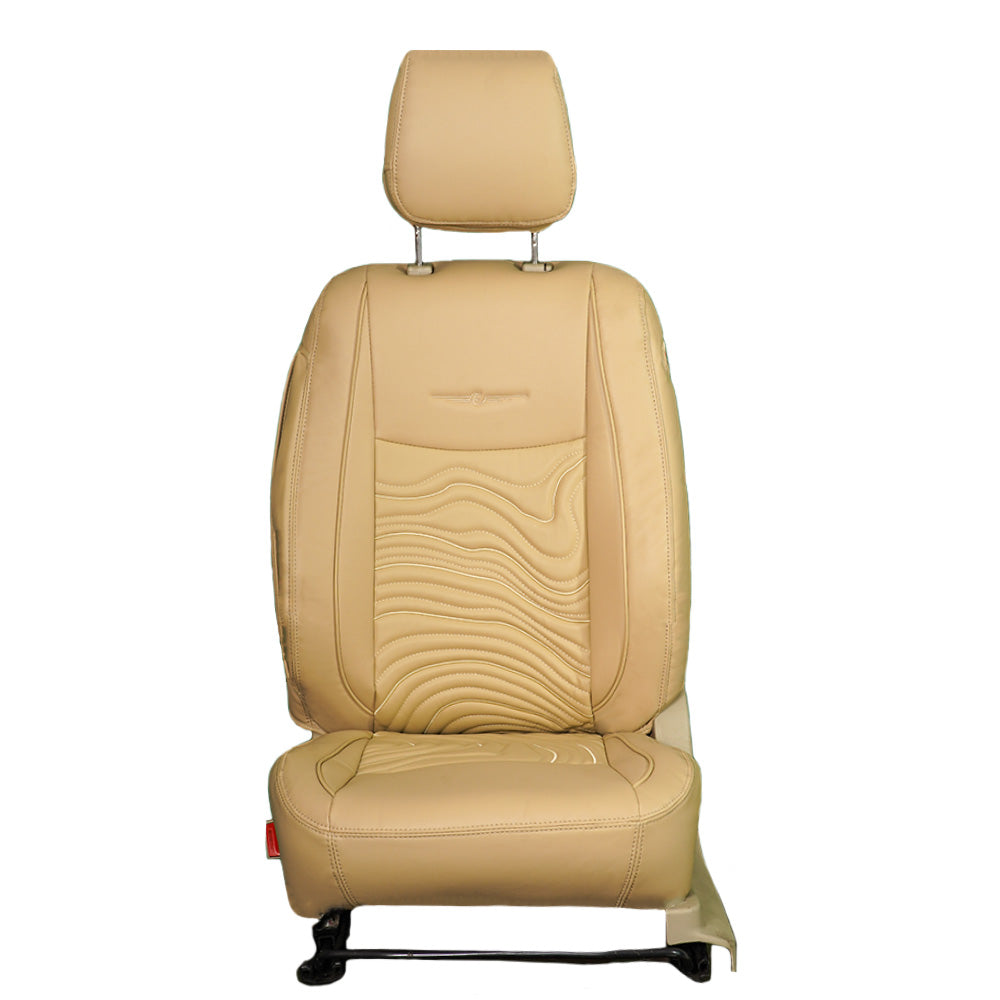 Adventure Art Leather Car Seat Cover For Maruti Wagon R | in Beige Colour | Elegant Auto Retail