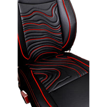 Adventure Art Leather Car Seat Cover For Mahindra Bolero Neo | in Black-Red Colour | Elegant Auto Retail