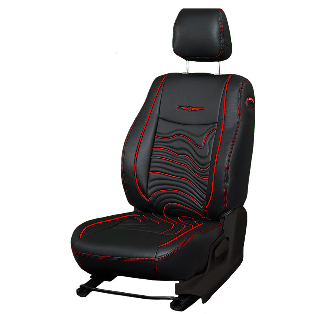 Adventure Art Leather Car Seat Cover For Tata Safari | in Black Colour | Elegant Auto Retail