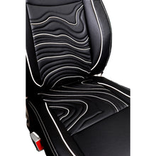 Adventure Art Leather Car Seat Cover For Mahindra Thar | in Black-White Colour | Elegant Auto Retail