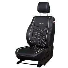 Adventure Art Leather Car Seat Cover For Mahindra Thar | in Black-White Colour | Elegant Auto Retail