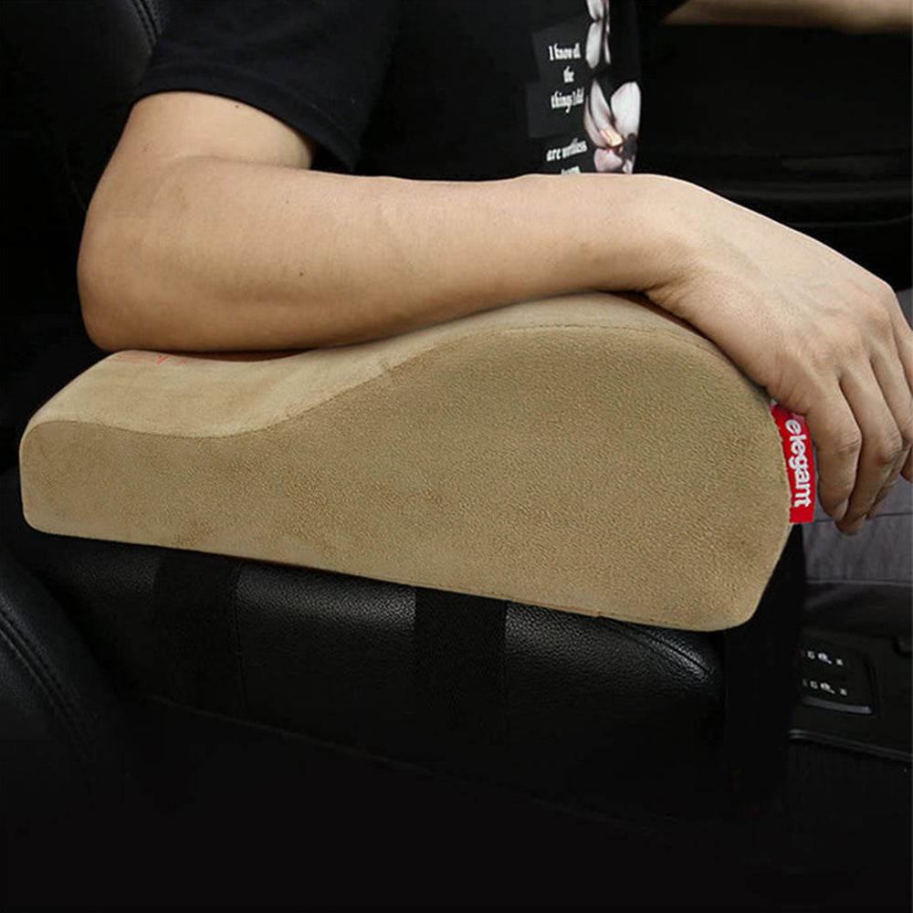 Elegant Arrow Memory Foam Car Arm Rest Support Cushion Pillow In Beige | Elegant Auto Retail