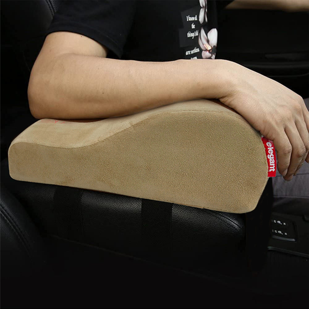 Elegant Active Memory Foam Car Arm Rest Support Cushion Pillow In Beige | Elegant Auto Retail