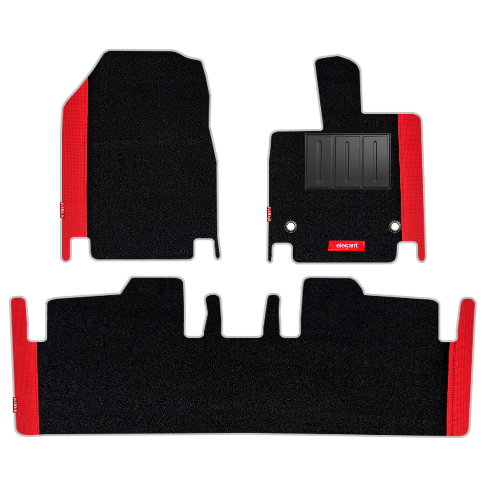 Duo Carpet Car Floor Mat For Mahindra BE 6 - Black Red | Elegant Auto Retail
