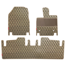 Luxury Leatherette Car Floor Mat For Mahindra BE 6 - Beige Black | Elegant  Auto Retail