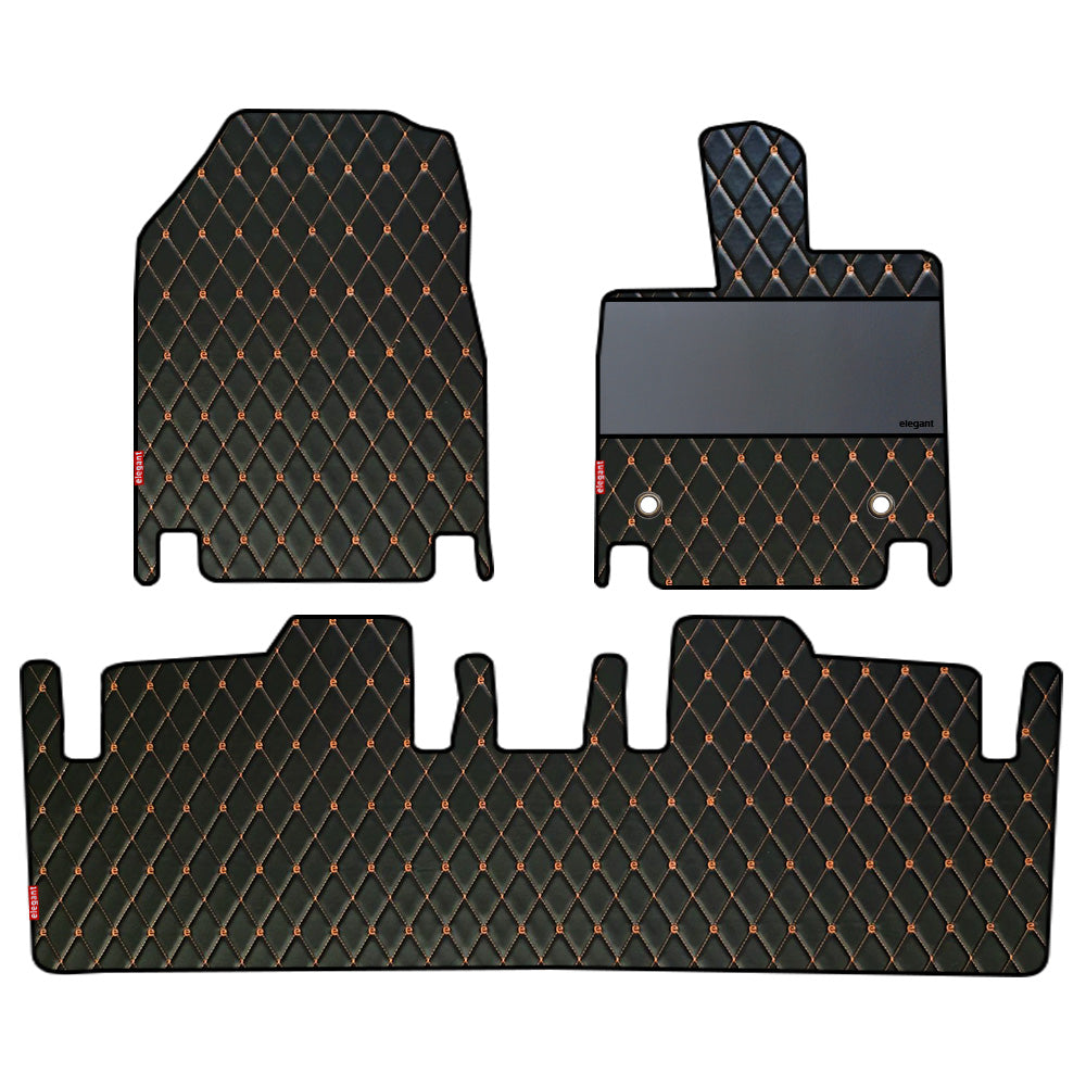 Luxury Leatherette Car Floor Mat For Mahindra BE 6 - Black Tan | Elegant Auto Retail