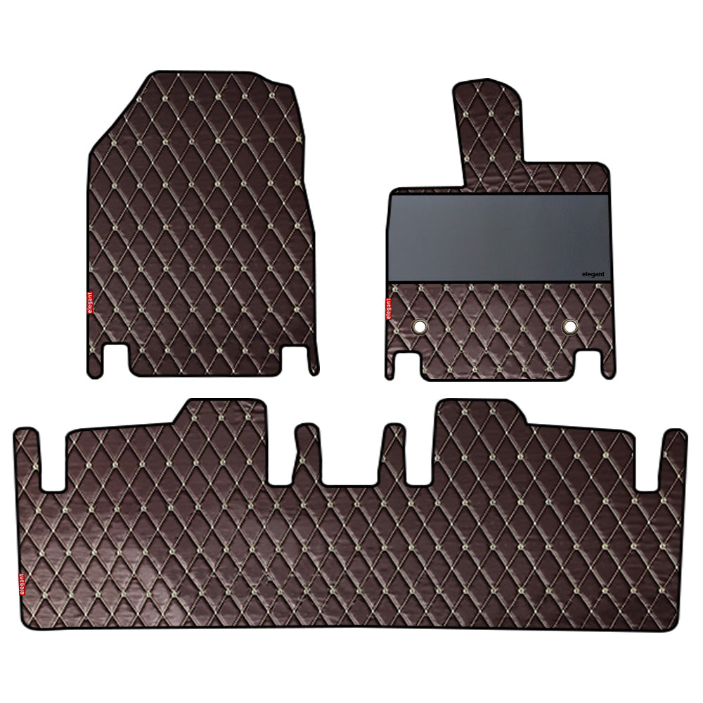 Luxury Leatherette Car Floor Mat For Mahindra BE 6 - Brown Beige | Elegant Auto Retail