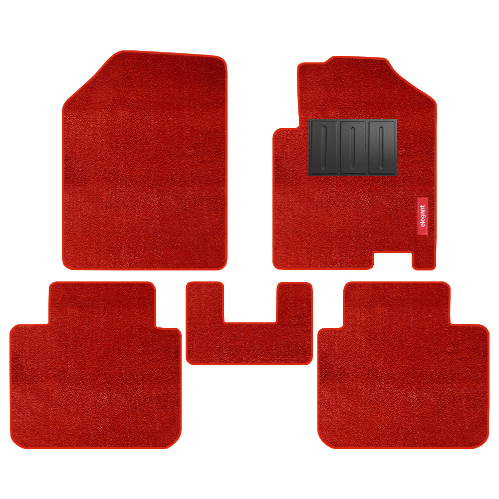 Miami Carpet Car Floor Mat For Maruti Brezza ( In Red ) Elegant Auto Retail