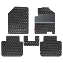Luxury Leatherette Car Floor Mat For Maruti Brezza ( In Black-White ) Elegant Auto Retail