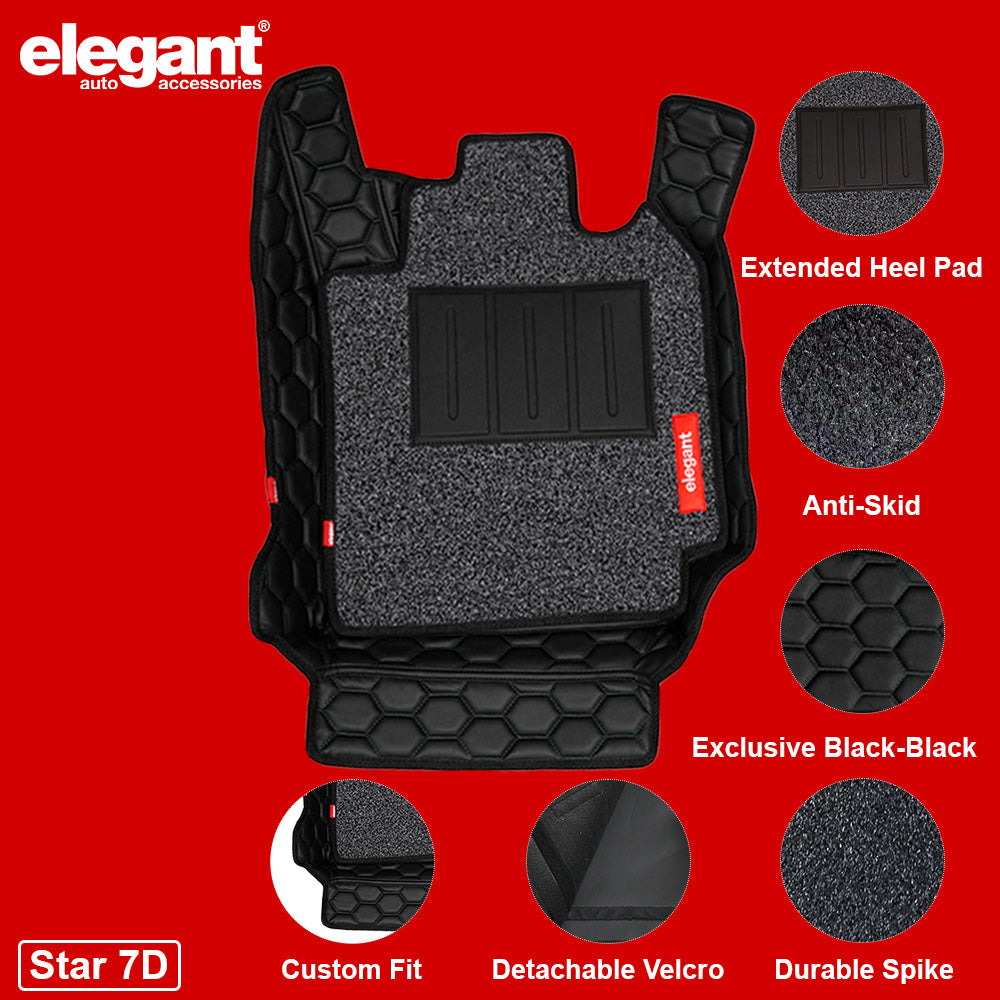 Star 7D Car Floor Mats For BYD E6 EV - Black Black | Elegant Auto Retail