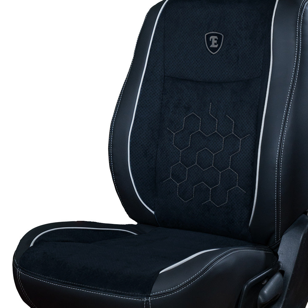 Icee Perforated Fabric Car Seat Cover For Toyota Etios - Black C Grey | Elegant Auto Retail