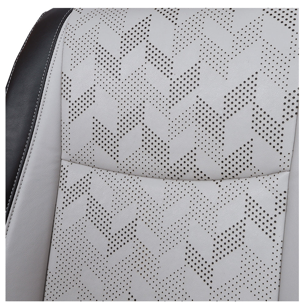 Apex Nappa PR Bucket Fit Art Leather Premium Car Seat Cover For Tata Safari | in CGrey-Black Colour | Elegant Auto Retail