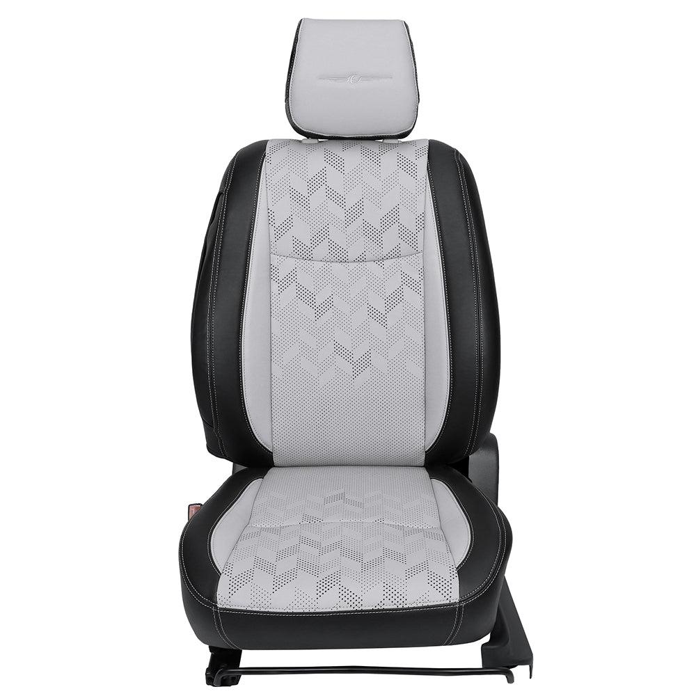 Apex Nappa PR Bucket Fit Art Leather Premium Car Seat Cover For Tata Tigor | in CGrey-Black Colour | Elegant Auto Retail