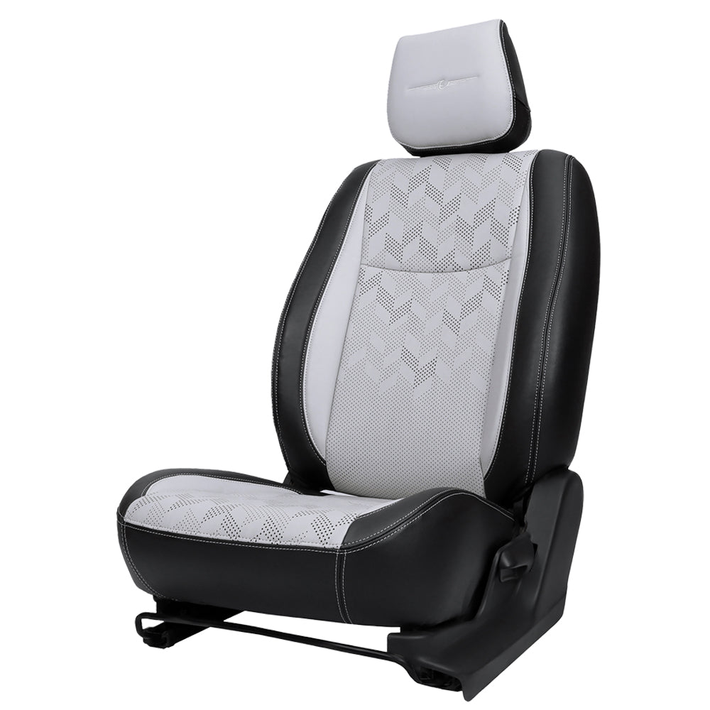 Apex Nappa PR Bucket Fit Art Leather Premium Car Seat Cover For Ford Ecosport - C Grey Black | Elegant Auto Retail