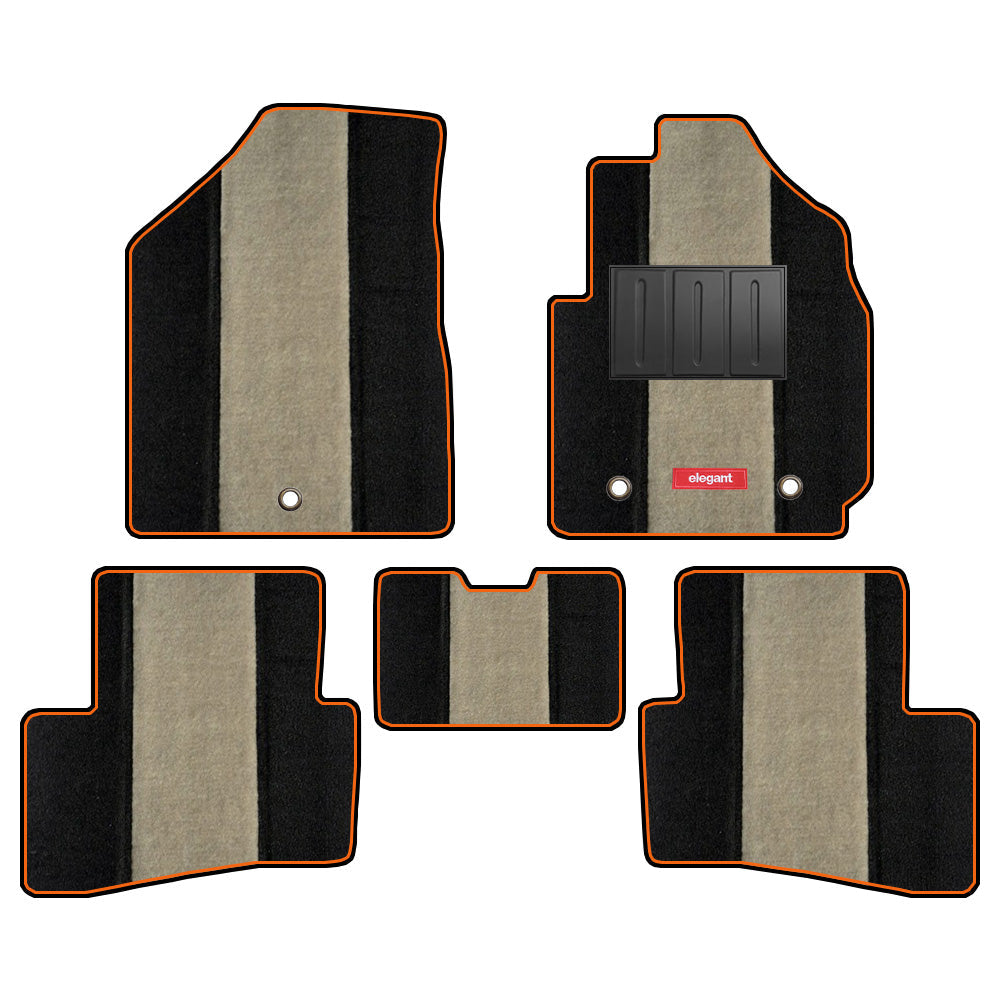 Edge Carpet Car Floor Mat For Skoda Laura - Black Beige | Elegant Auto Retail