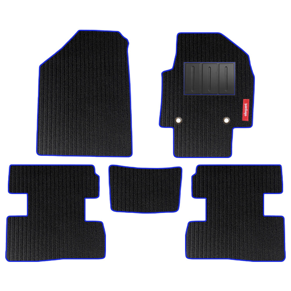Cord Carpet Car Floor Mat For Hyundai Creta - Black Blue | Elegant Auto Retail