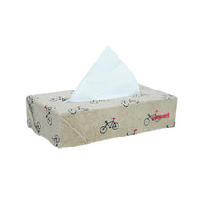 Load image into Gallery viewer, Fabric Tissue Box Beige Cycle Design CU02

