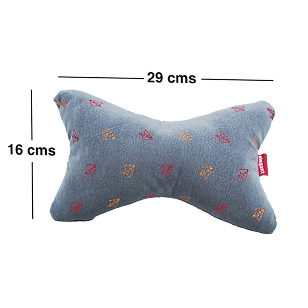 Elegant Comfy Car Neck Rest Pillow Fly Design Set in Grey | Elegant Auto Retail