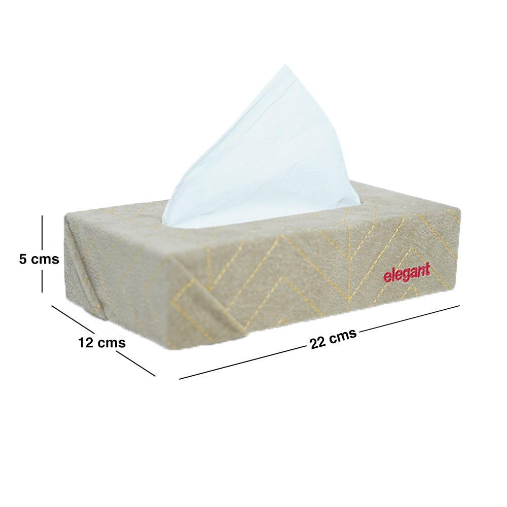 Fabric Tissue Box Grey Square Design CU10 | Elegant Auto Retail