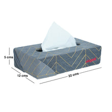 Fabric Tissue Box Grey Line Design CU09 | Elegant Auto Retail