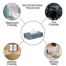 Fabric Tissue Box Grey Line Design CU09 | Elegant Auto Retail