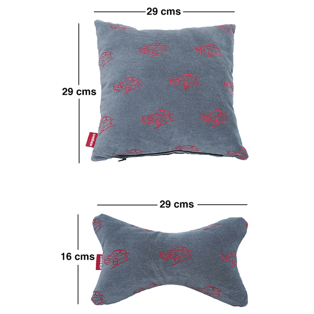 Elegant Car Comfy Pillow And Neck Rest Set of 4 Design CU11 | Elegant Auto Retail