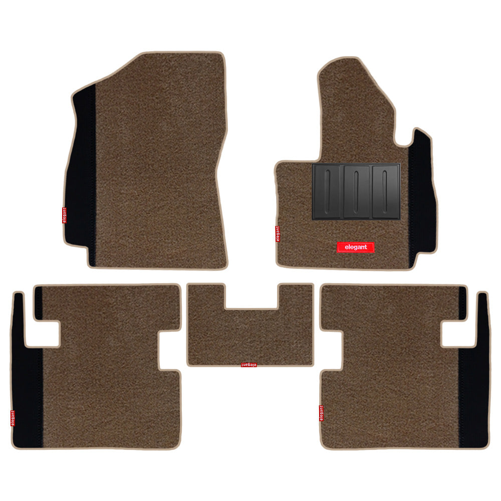 Duo Carpet Car Floor Mat For Tata Curvv - Beige Black | Elegant Auto Retail