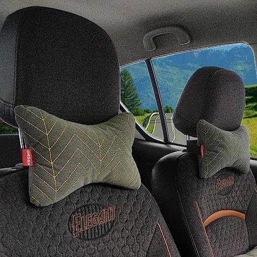 Elegant Comfy Car Neck Rest Pillow Line Design Set of 2 CU09 | Elegant Auto Retail