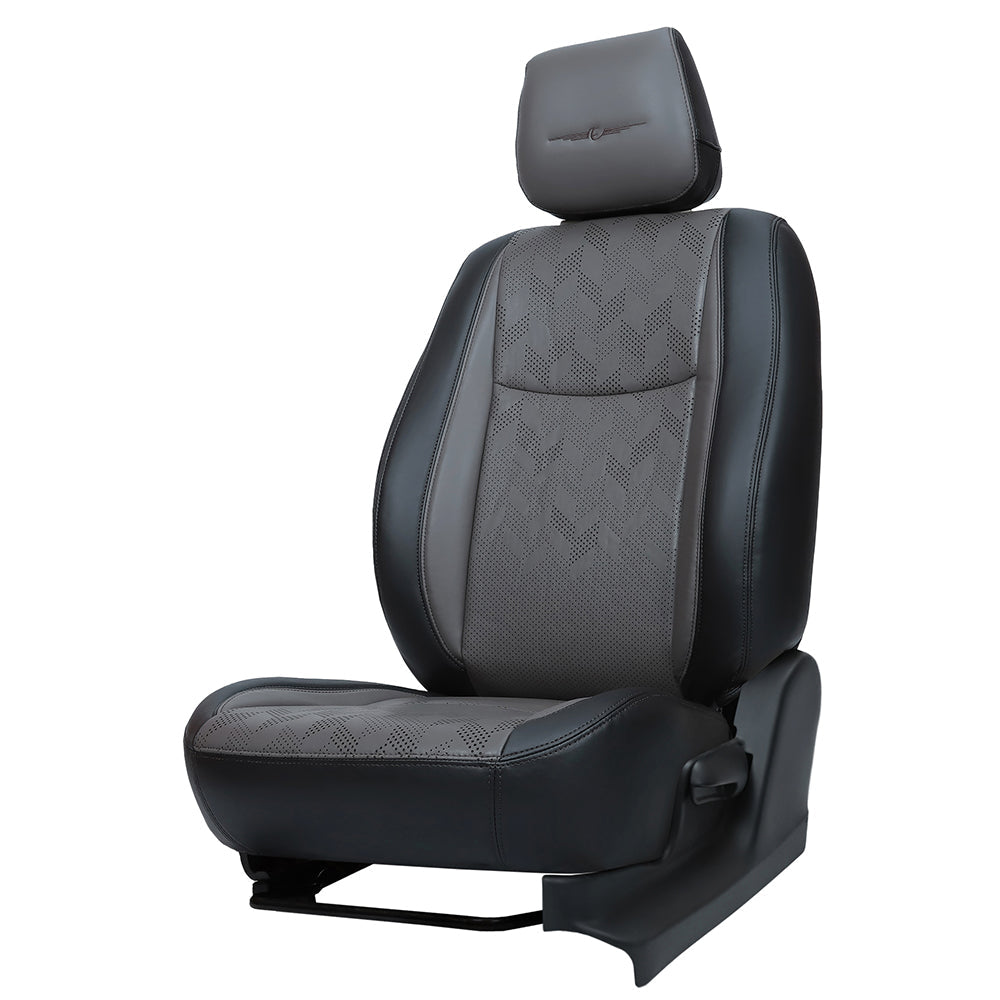 Apex Nappa PR Bucket Fit Art Leather Premium Car Seat Cover For Honda Civic - Choco Brown Black | Elegant Auto Retail