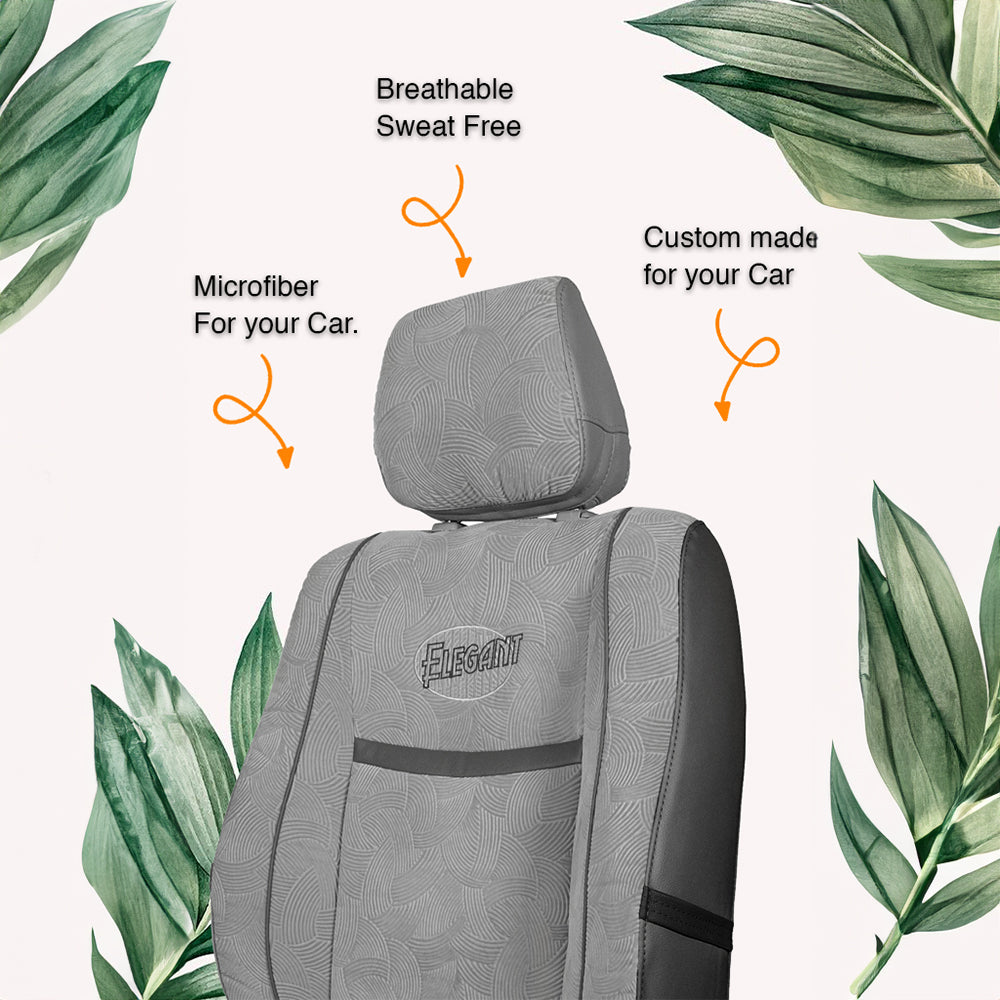 Waves Bucket Fit Fabric Car Seat Cover For Maruti Ritz with Free Set of 4 Comfy Cushion & Neck Rest
