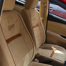Load image into Gallery viewer, Comfy Waves Fabric Car Seat Cover Beige &amp; Tan with Free Set of 4 Comfy Cushion
