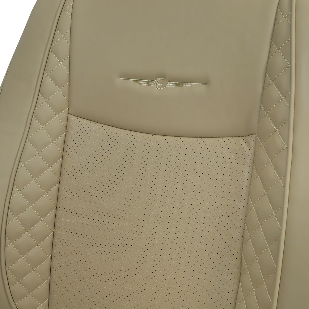 Vogue Cube Art Leather Car Seat Cover For Honda Civic - Beige Beige | Elegant Auto Retail