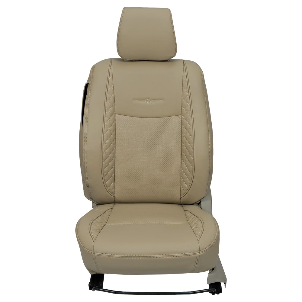 Vogue Cube Art Leather Car Seat Cover For Tata Tigor | in Beige Colour | Elegant Auto Retail