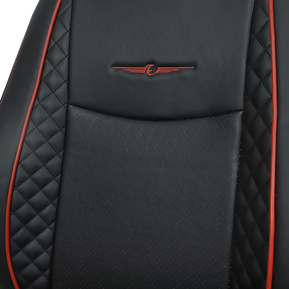 Vogue Cube Art Leather Car Seat Cover For Kia Seltos | in Black Colour | Elegant Auto Retail