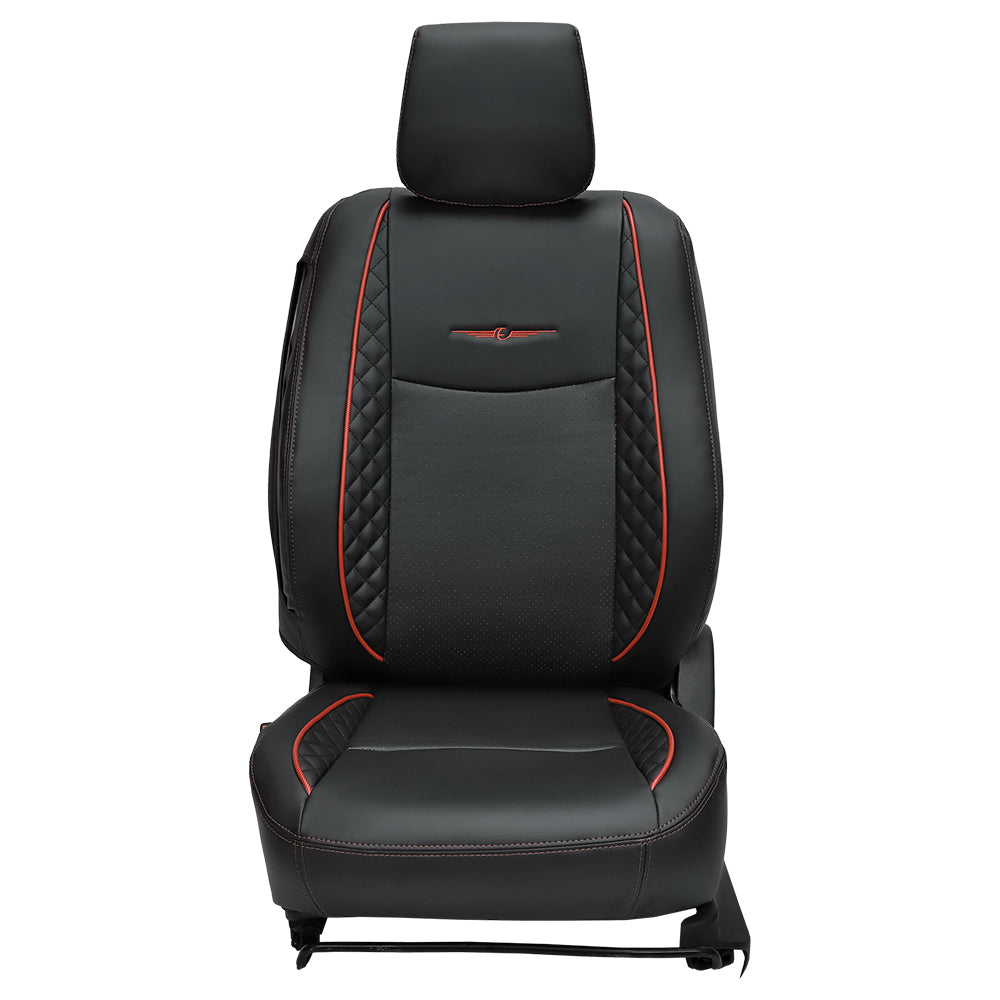 Vogue Cube Art Leather Car Seat Cover For Tata Tigor | in Black Colour | Elegant Auto Retail