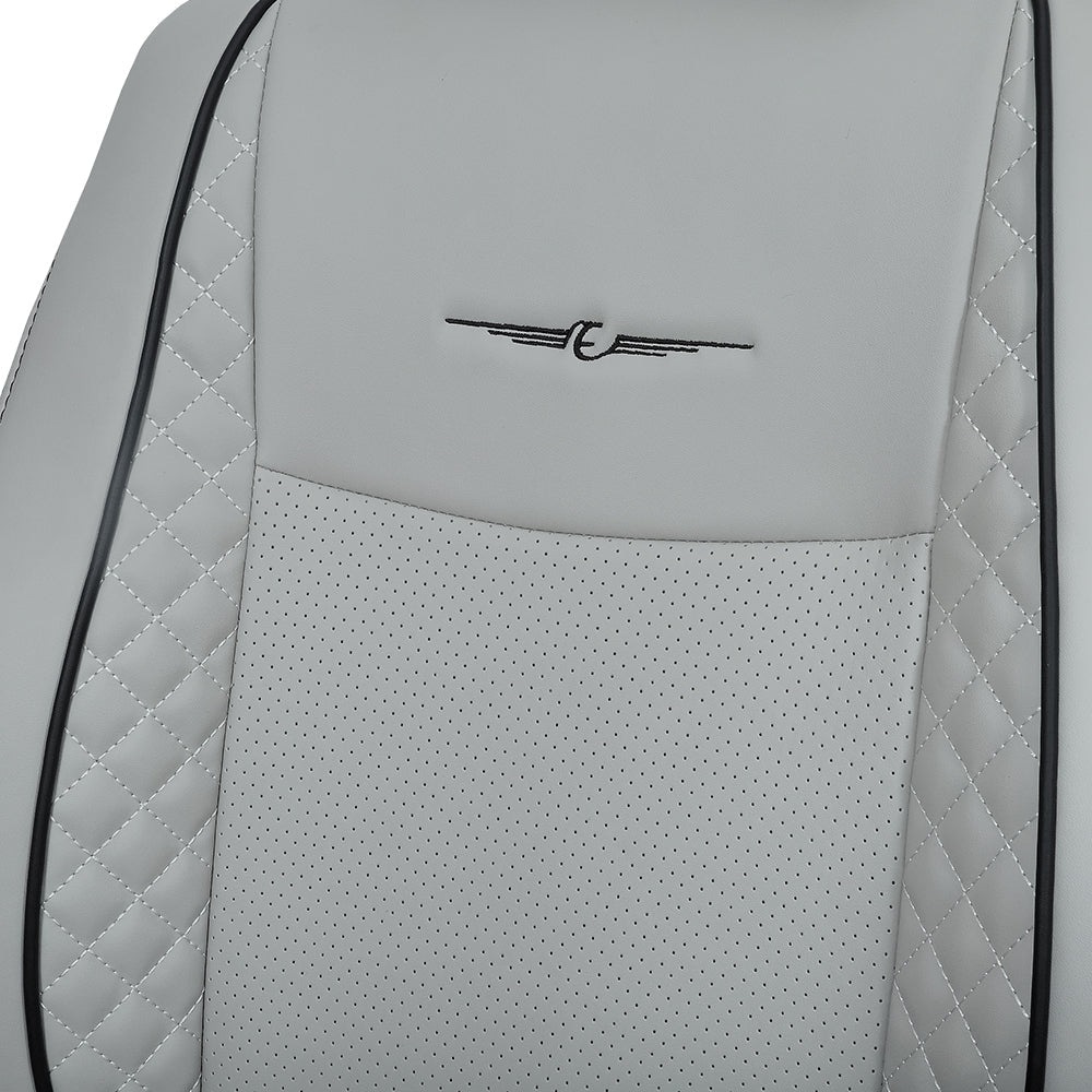Vogue Cube Art Leather Car Seat Cover For Honda Civic - C Grey Black | Elegant Auto Retail