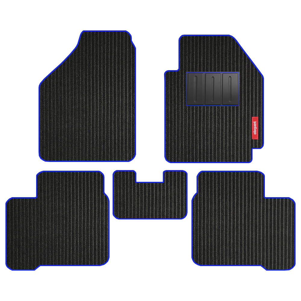 Cord Carpet Car Floor Mat For Maruti Dzire - Black Blue | Elegant Auto Retail