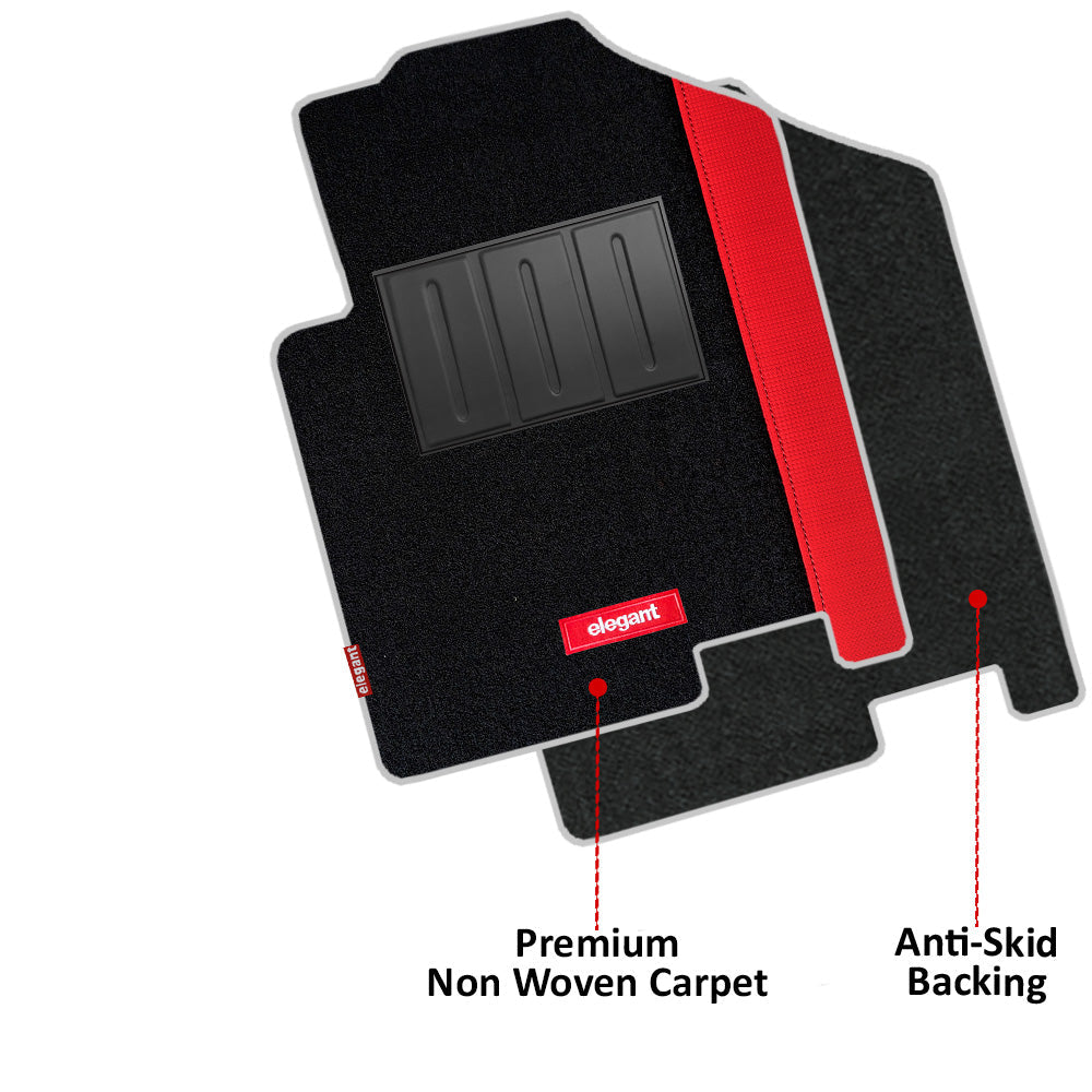 Duo Carpet Car Floor Mat For Mahindra BE 6 - Black Red | Elegant Auto Retail