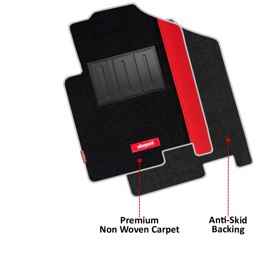 Duo Carpet Car Floor Mat For Mahindra XEV 9e - Black Red | Elegant Auto Retail