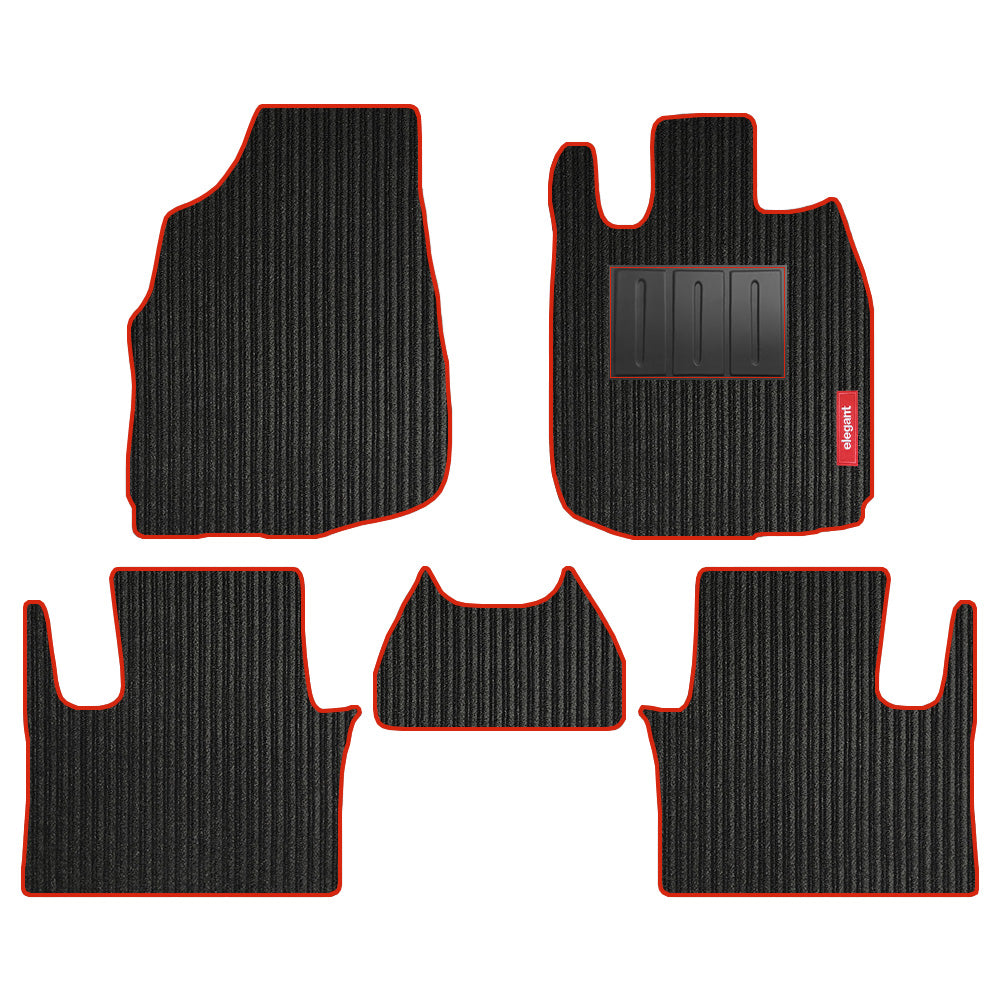 Cord Carpet Car Floor Mat For Honda Elevate - Black Red | Elegant Auto Retail