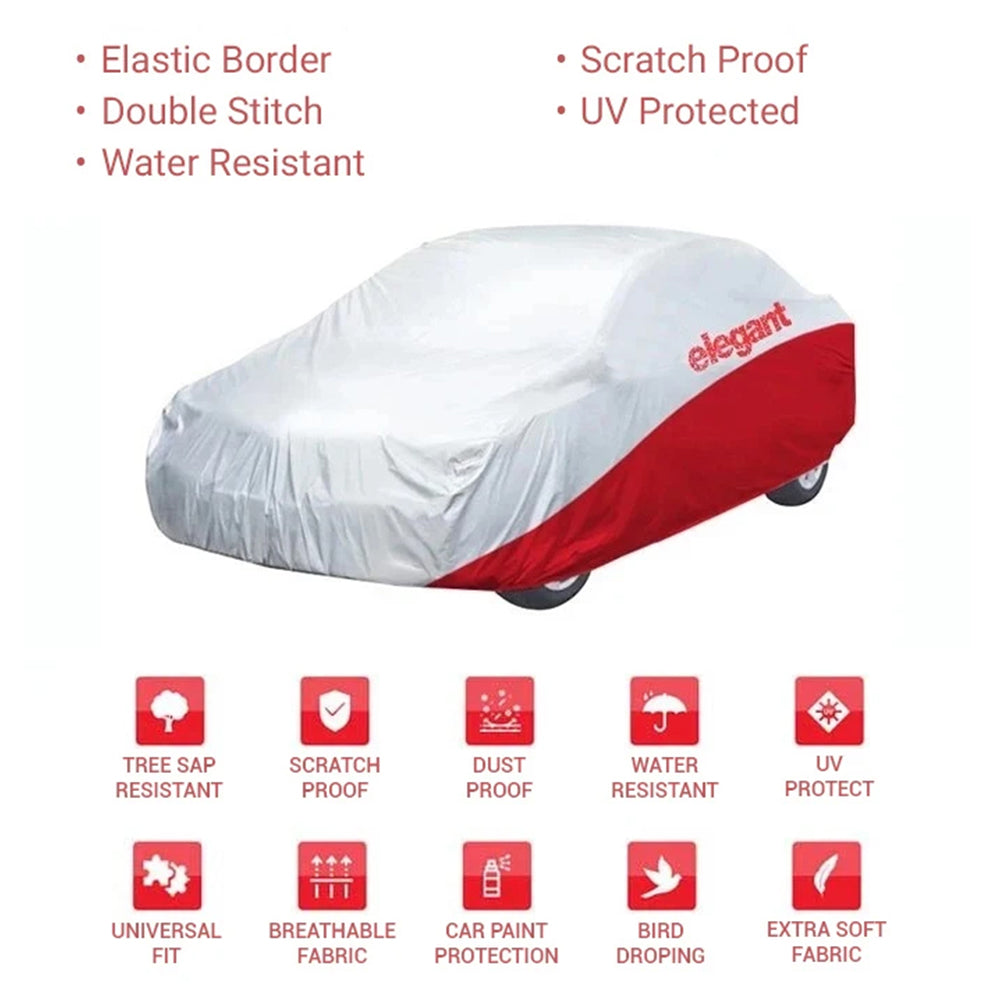 Elegant Car Body Cover WR White and Red For Hyundai Aura Elegant Auto