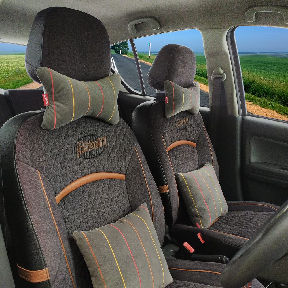 Elegant Car Comfy Pillow And Neck Rest Liner Set of 4 Design CU06 | Elegant Auto Retail